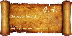 Geleta Antal névjegykártya